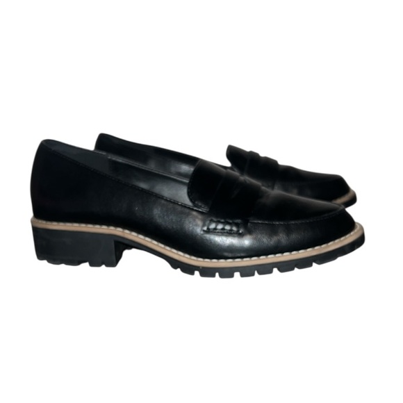 Dolce Vita Black Slip-Ons DV Crisp Penny Loafers size 8 Lug sole Academia - Picture 3 of 9